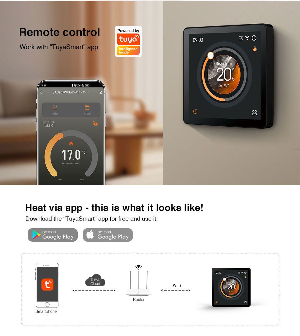 Smart WiFi Underfloor Heating Thermostat 