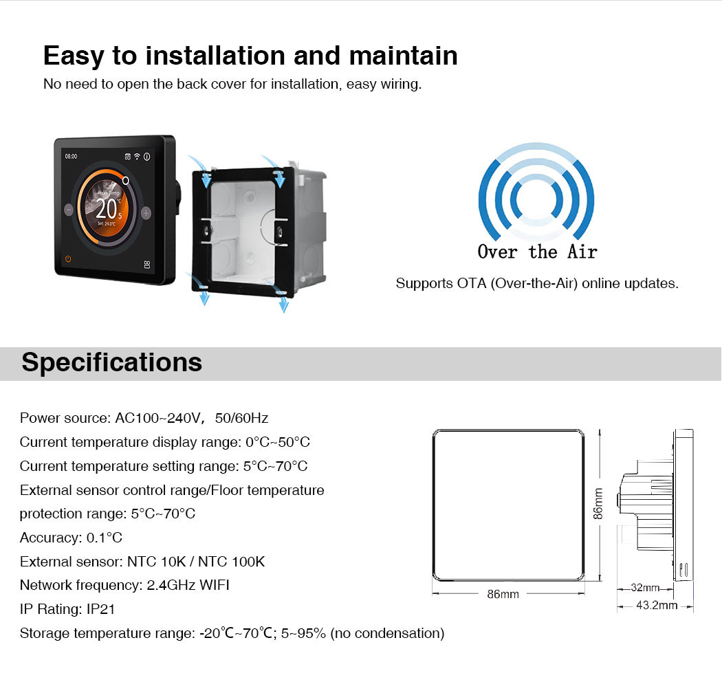 Smart WiFi Underfloor Heating Thermostat 
