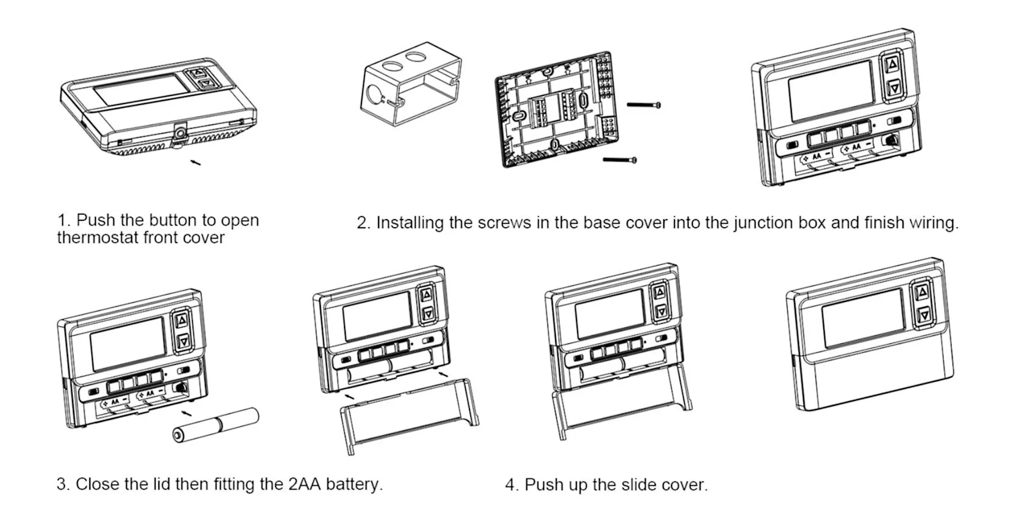 Saswell T21STK RTU/AHU Thermostat Installation Diagram