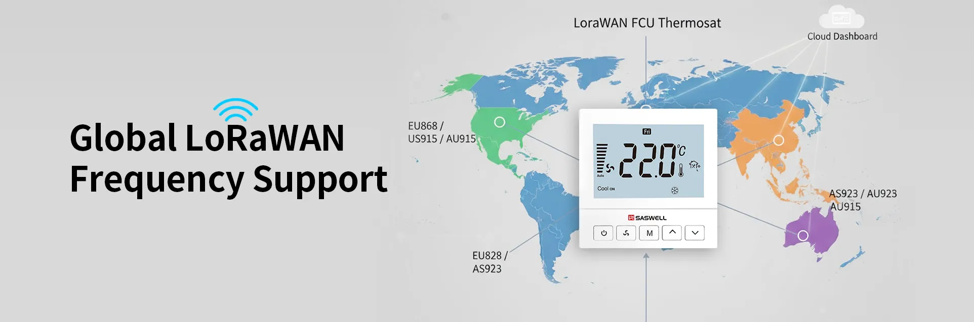 LoRaWAN Global Bands IN865 RU864 EU868 US915 AU915 KR920 AS923