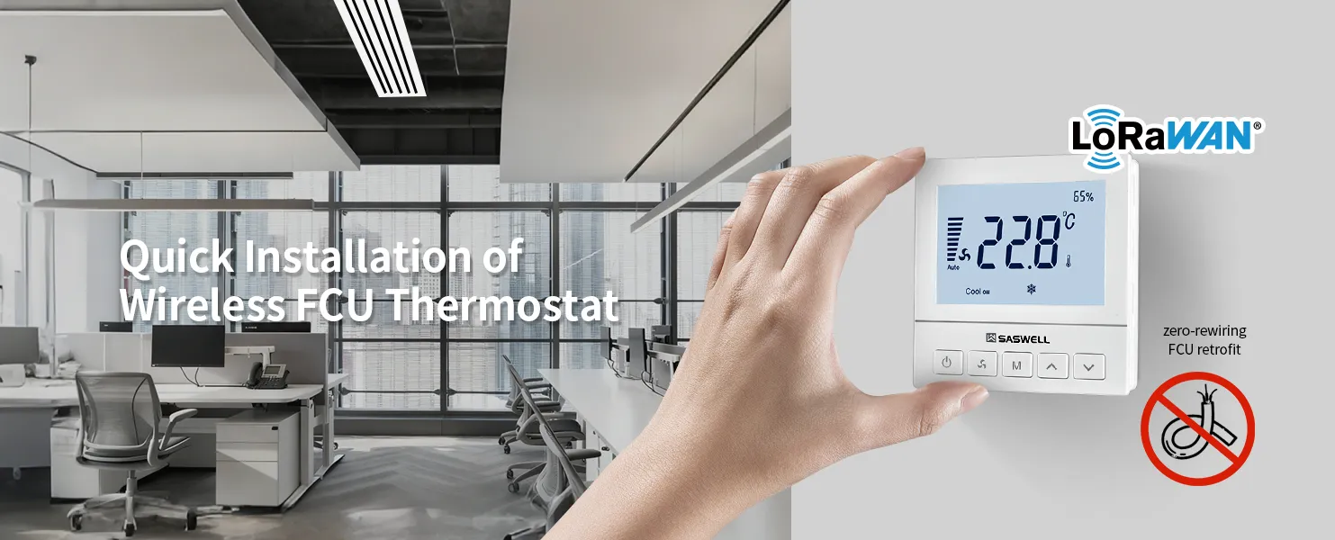 Zero-Rewiring LoRaWAN FCU Retrofit for Commercial Buildings