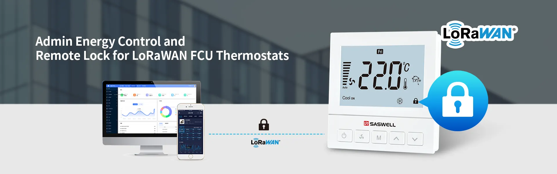 Admin Energy Control and Remote Lock for LoRaWAN FCU Thermostats