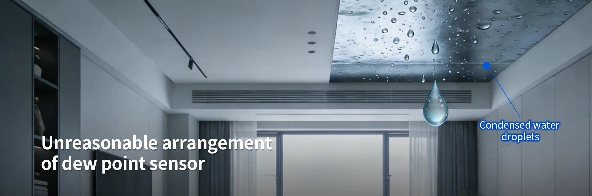 Dew point control failure in residential radiant cooling system