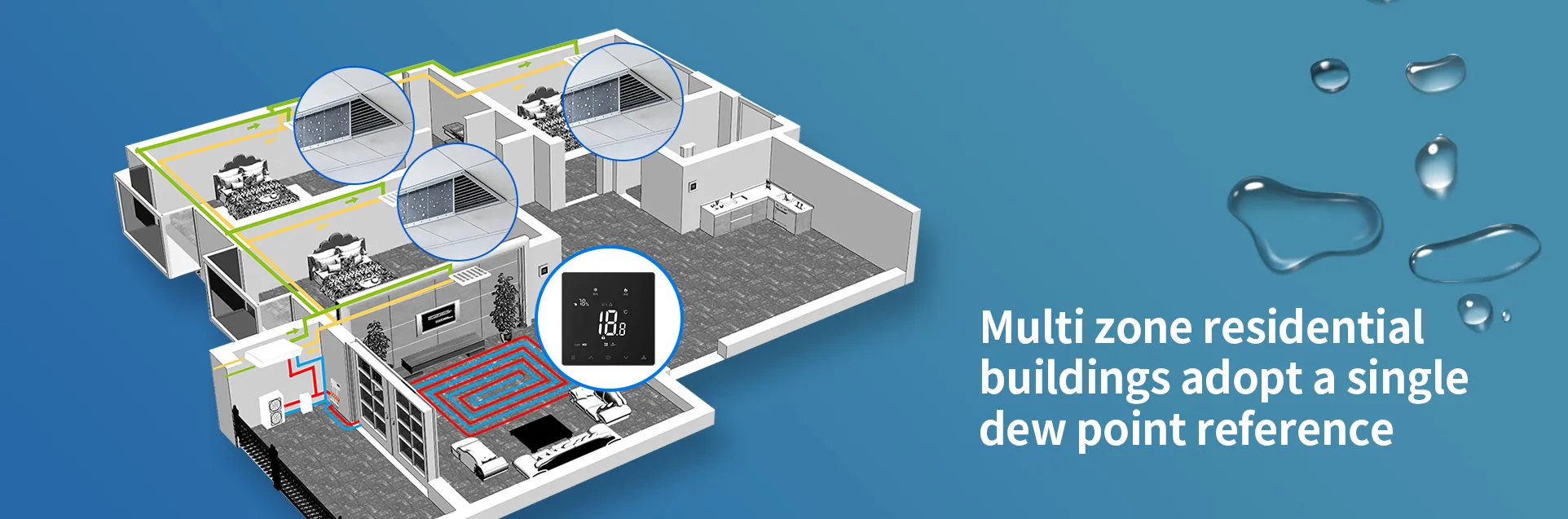 Typical condensation risk caused by incorrect dew point control
