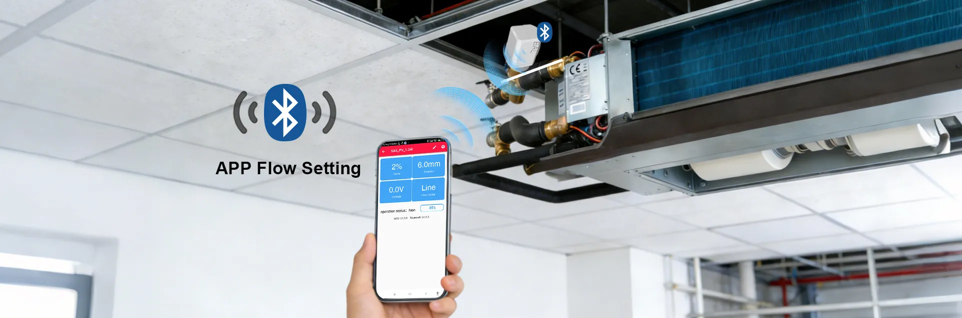 MEP project manager using mobile app for HVAC actuator commissioning