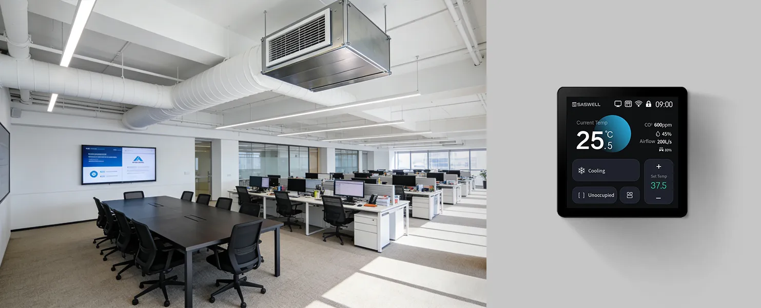 4-inch capacitive touch VAV HMI SAS965 for OEM branding and local parameter mirroring.