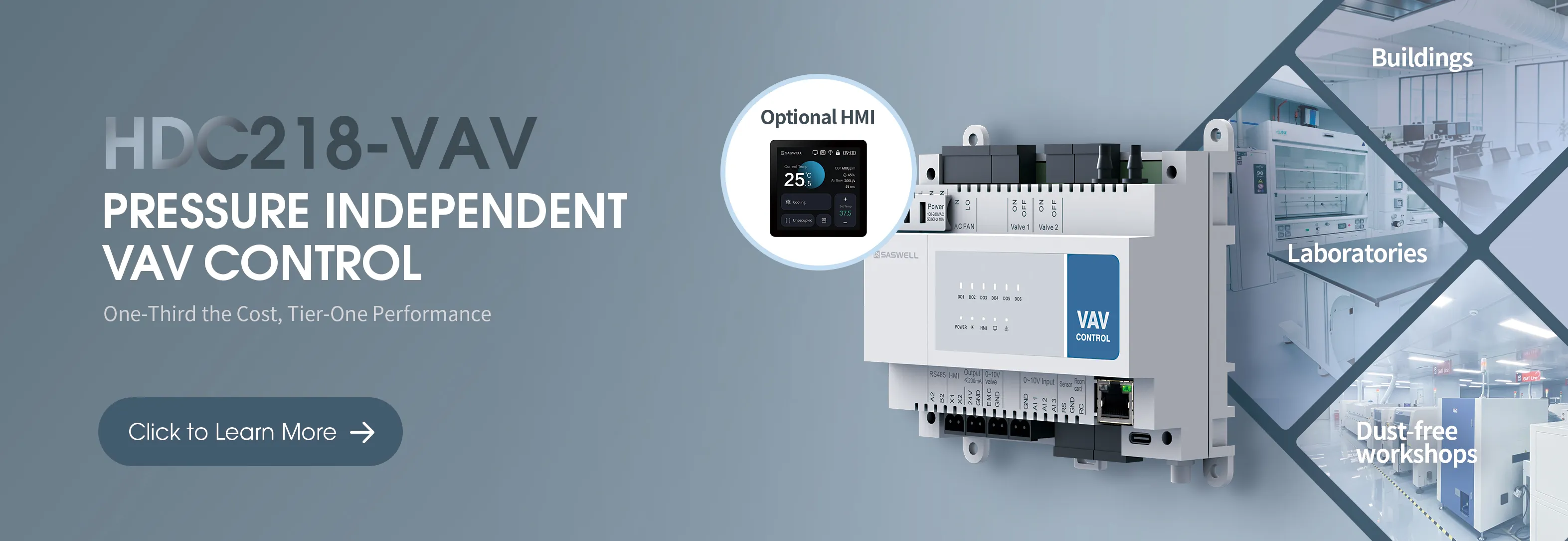 SASWELL HDC218-VAV pressure-independent VAV controller. SASWELL HDC218-VAV pressure-independent VAV controller.