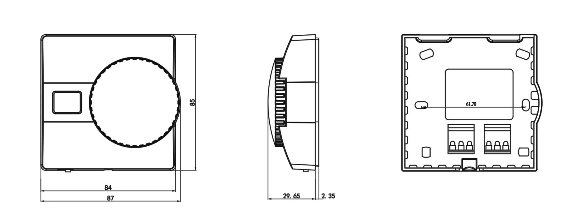 SAS816WHL product dimensions outline drawing
