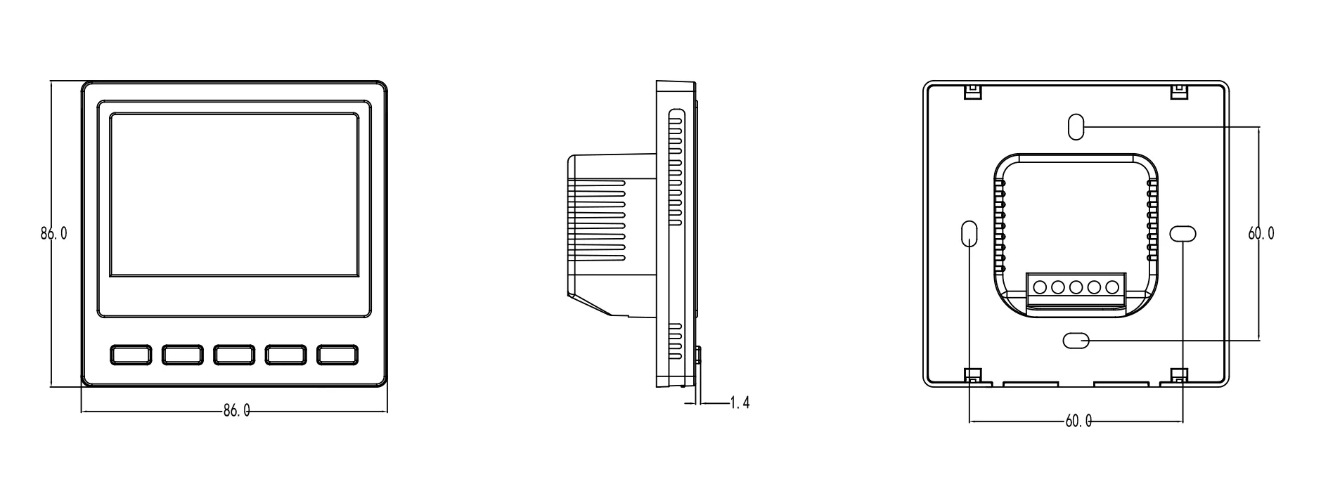 SAS961WHL product dimensions outline drawing