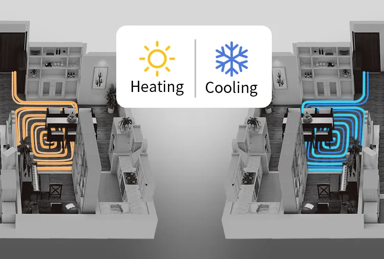 Reversible heat pump multi-zone hydronic control with automatic heat cool sync