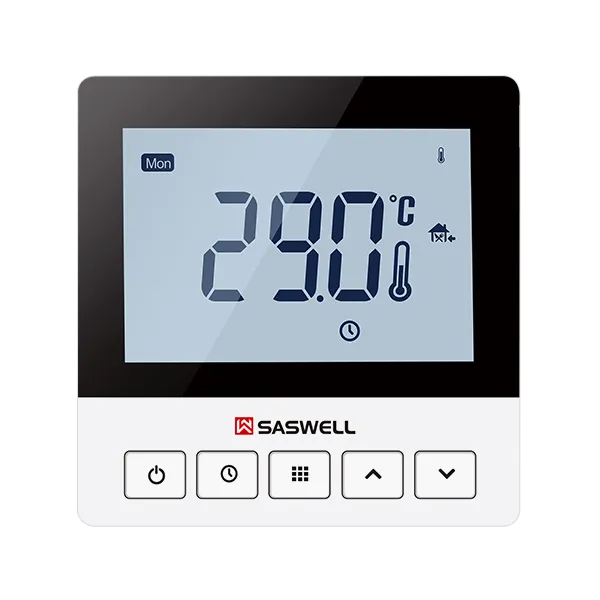 SAS921WHL digital LCD hydronic thermostat front view