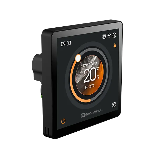 SAS965WHL 4-inch color touchscreen smart hydronic thermostat front view