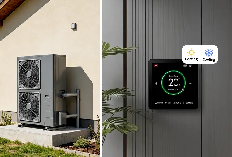 Radiant system control for heating only or heating and cooling switching
