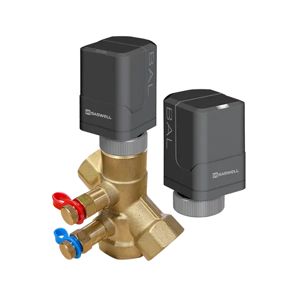 SA905-V 0-10V modulating electric thermal actuator with valve assembly assembled view