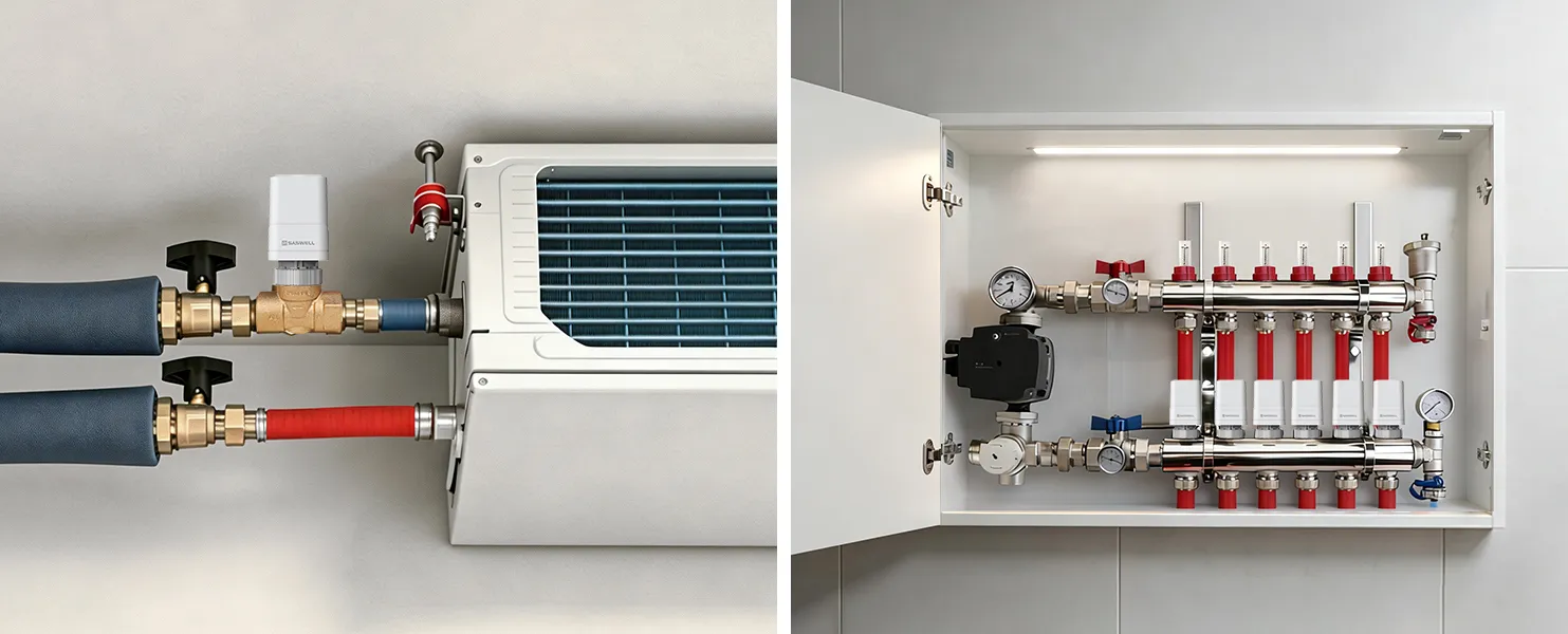 SA905-S fail-safe electric thermal actuator ideal for fan coil and underfloor heating applications