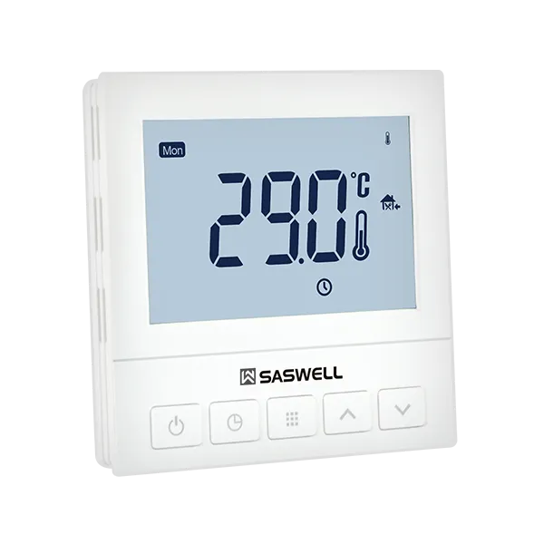 Left side view of SAS920XWHB Wi-Fi smart boiler thermostat
