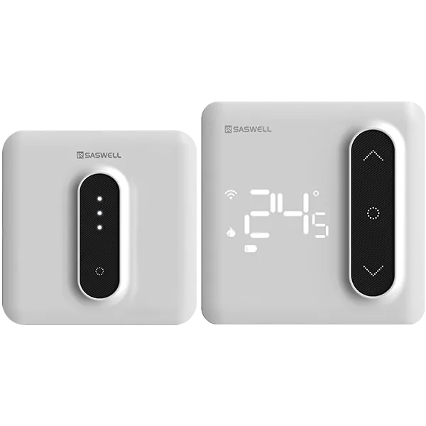 Front view of SAS936WHB Matter-enabled boiler thermostat kit