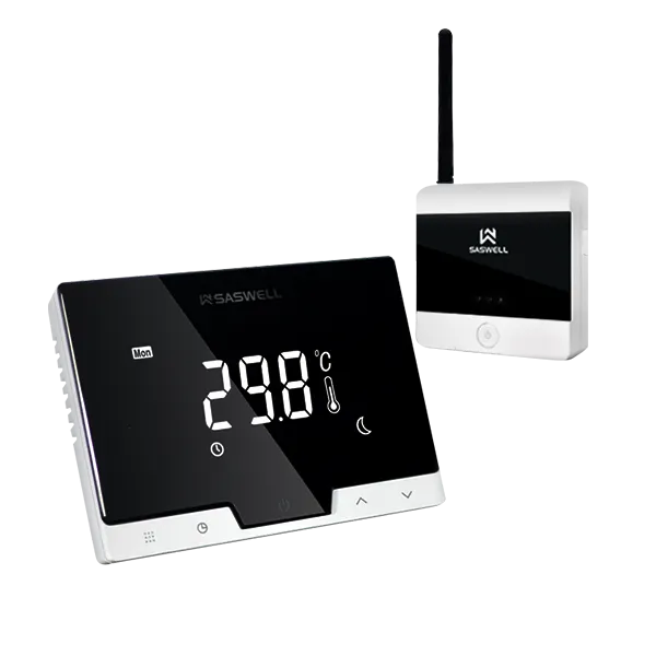 Front view of SAS936WHB Matter-enabled boiler thermostat kit