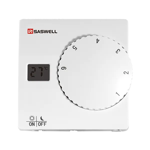 Front view of SAS816WHB manual rotary dial boiler thermostat