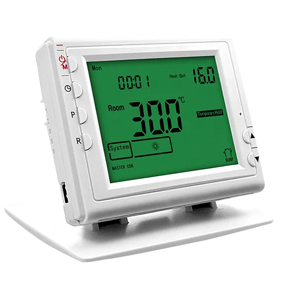 Left side view of SAS908XWHB programmable boiler thermostat