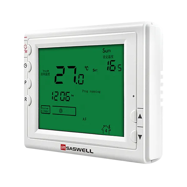 Right side view of SAS908XWHB programmable boiler thermostat