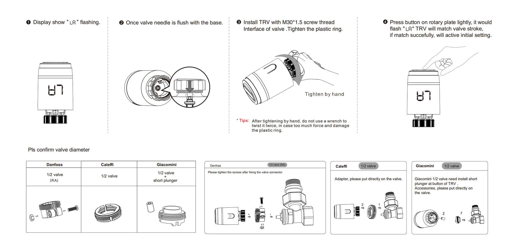Installation guide for SEA888 Z-Wave smart thermostatic radiator valve