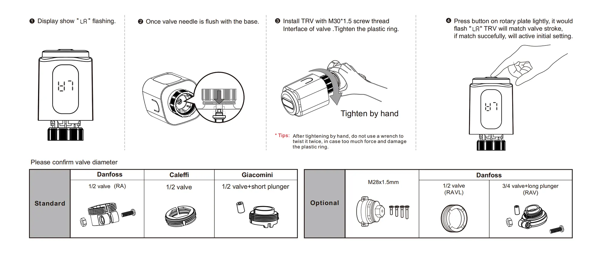 Installation guide for SEA889 LoRaWAN smart thermostatic radiator valve