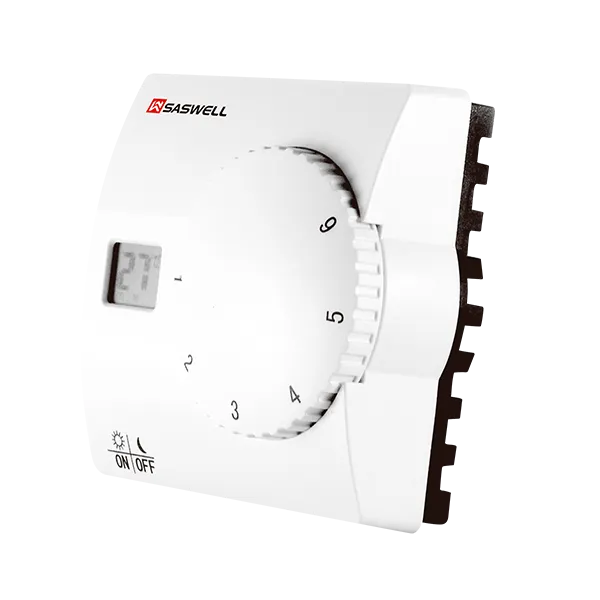 Right side view of SAS816FHL non-programmable rotary dial electric heating thermostat