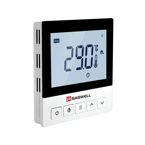 Left side view of SAS921FHL digital LCD electric heating thermostat