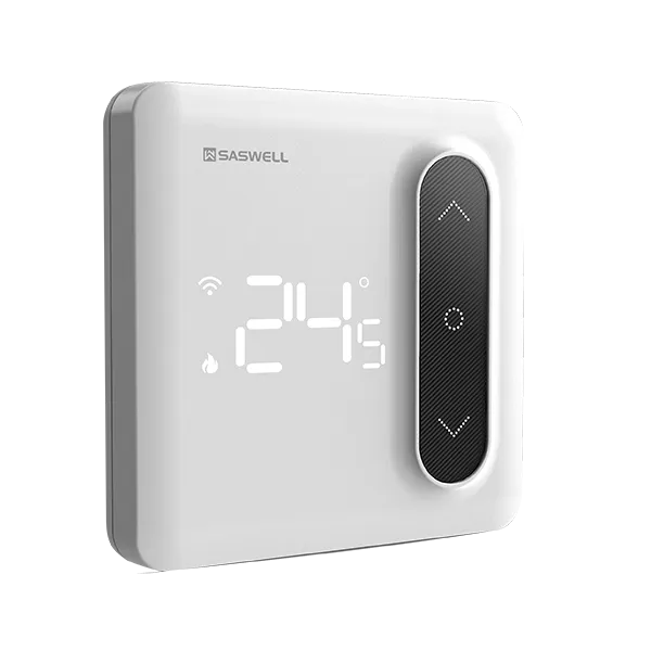 Left side view of SAS936FHL wireless multi-zone electric heating thermostat kit
