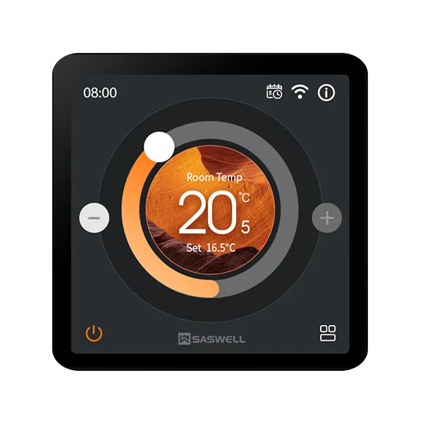 SAS965FHL 4u001einch smart WiFi electric heating thermostat product display