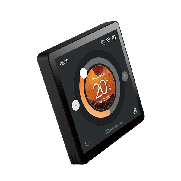 Left side view of SAS965FHL 4inch smart WiFi electric heating thermostat