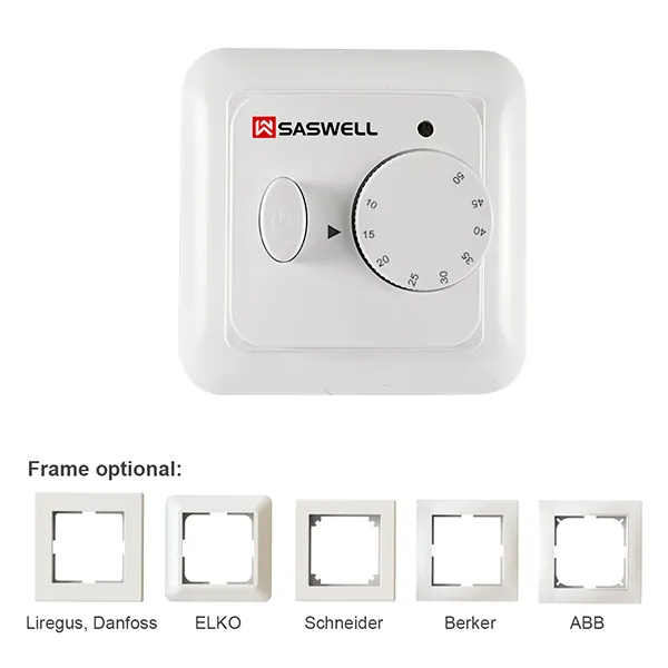 T11FHL non-programmable gang frame electric heating thermostat compatible with Legrand, Danfoss, ELKO, Schneider, Berker and ABB frames