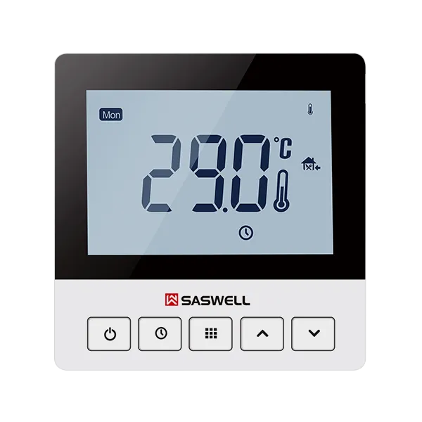 Front view of SAS921FHL digital LCD electric heating thermostat