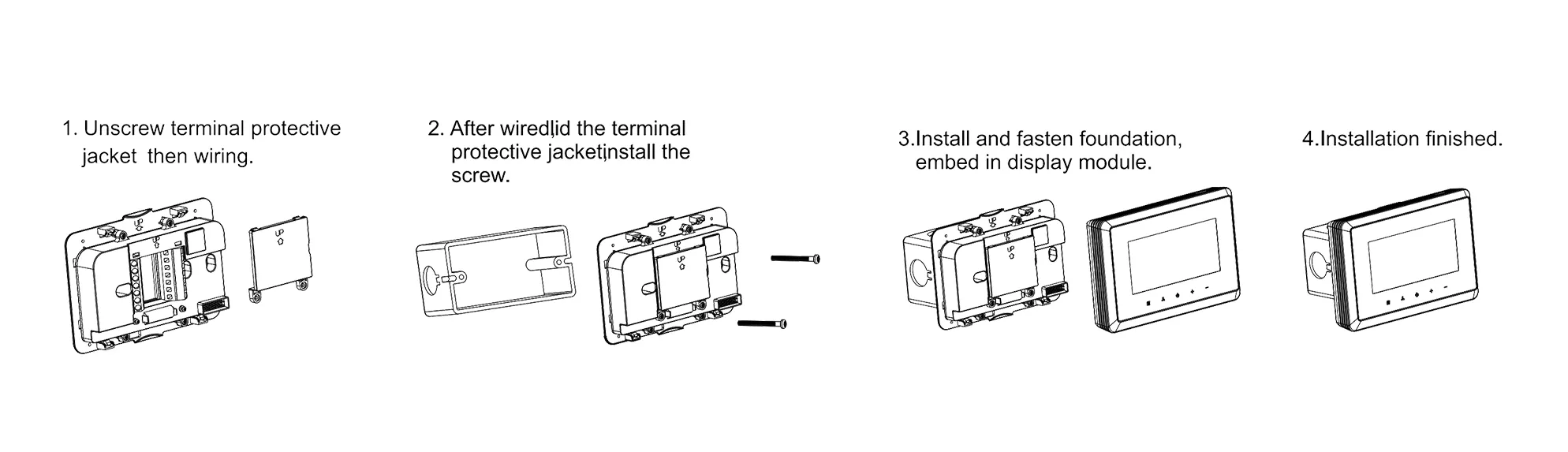 Installation guide for T29MTW wall-mount Modbus RS485 DX thermostat