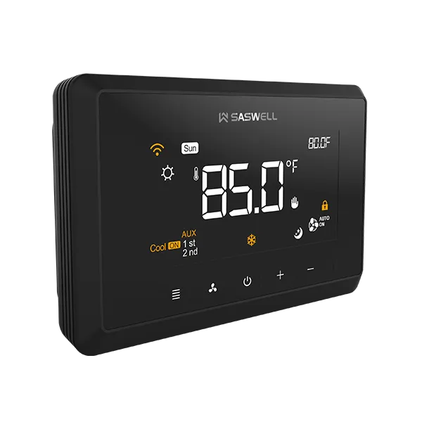 Left side view of T29MTW wall-mount Modbus RS485 DX thermostat