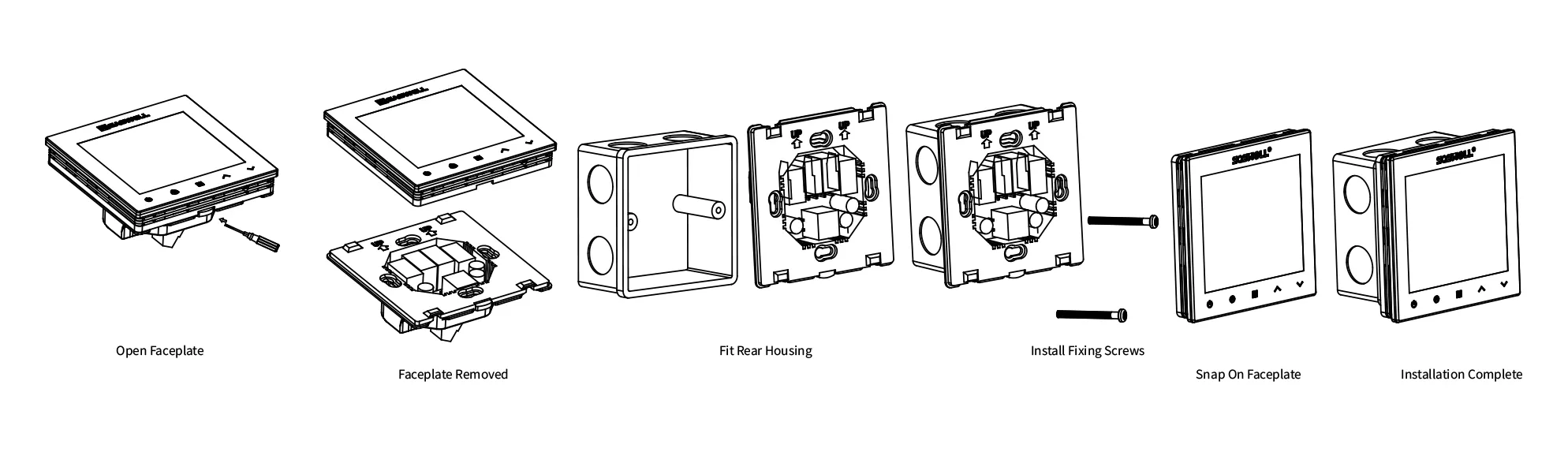 Installation guide for SAS922FCT interlock-enabled fan coil thermostat