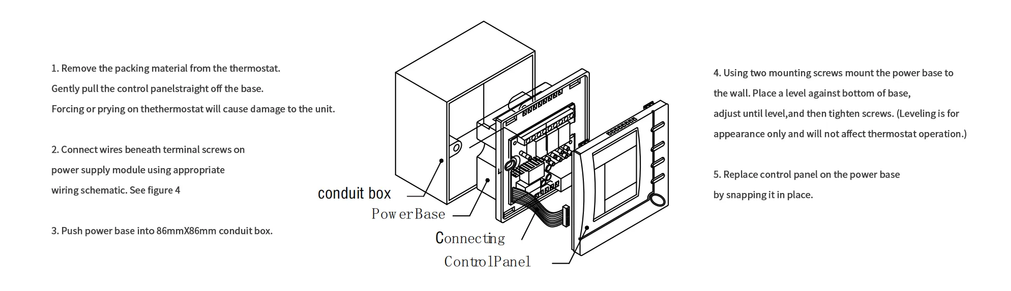 Installation guide for SAS803FCT 2/4-pipe fan coil thermostat