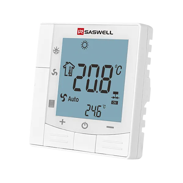 Right side view of SAS810FCT On/Off fan coil thermostat
